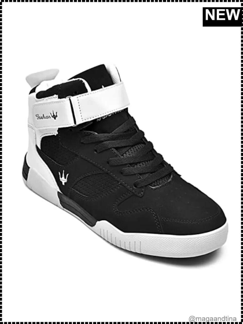 Men's High Top Leather Street Sneakers Lace-Up Casual Fashion Shoes